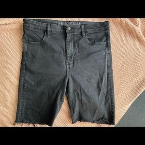 American Eagle Black high waisted Cutoff shorts